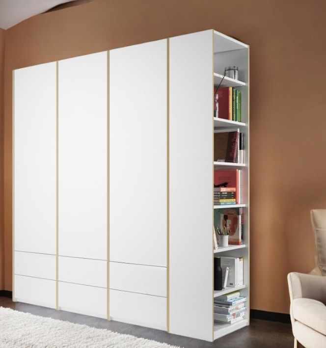 MODULAR PLUS wardrobe combination with add-on shelf right W 212.2 cm Müller Möbelwerkstätten