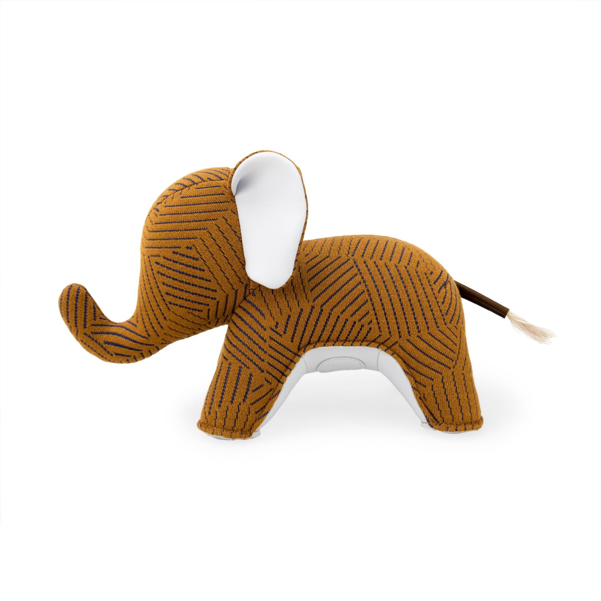 Buchstütze Elefant Abby Razzle Dazzle Tan Züny x KVADRAT aus Stoff, modernes Kinderzimmer Accessoire.