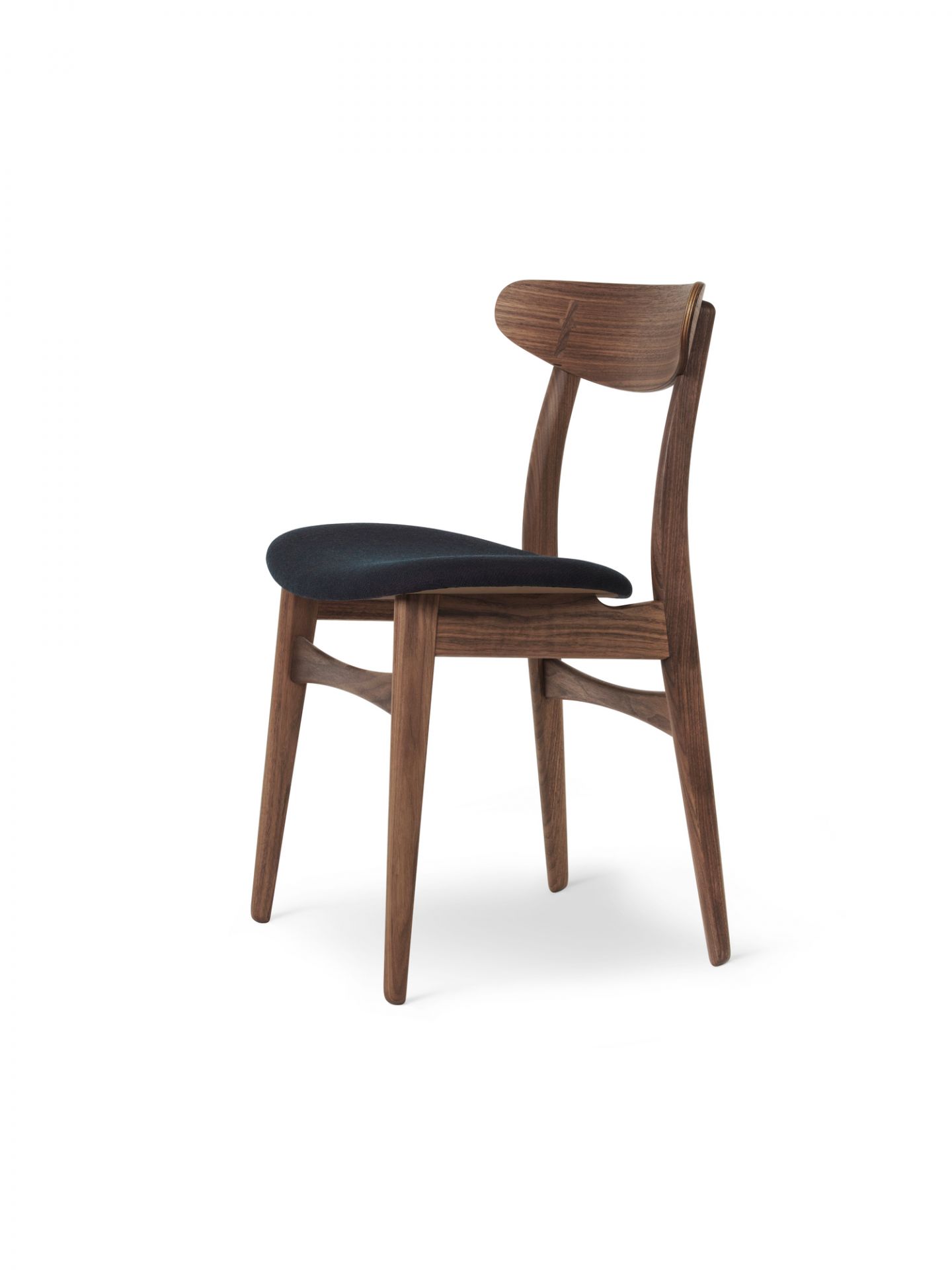 CH30P Chair upholstered Carl Hansen &amp; Søn Frame walnut Seat fabric fiord 981
