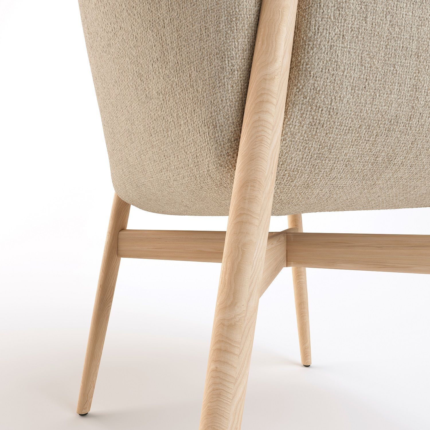 Kagu chair with armrests wooden frame Cor