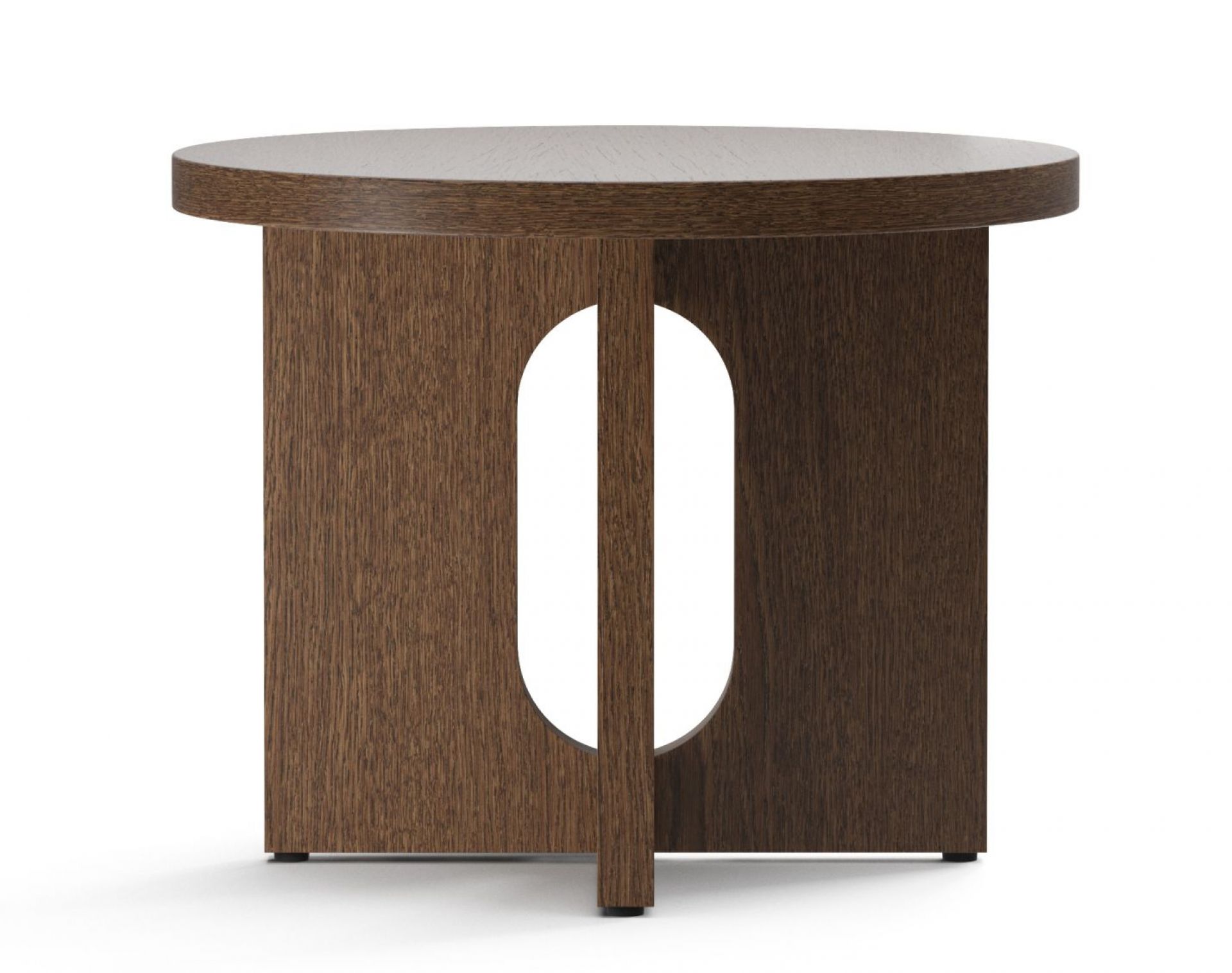 Androgyne Side Table Ø50 cm Frame dark stained oak / table top dark stained oak Audo