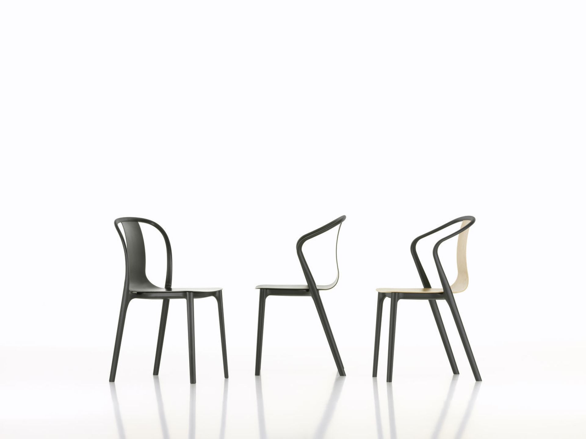 Belleville Armchair Wood Chair Vitra