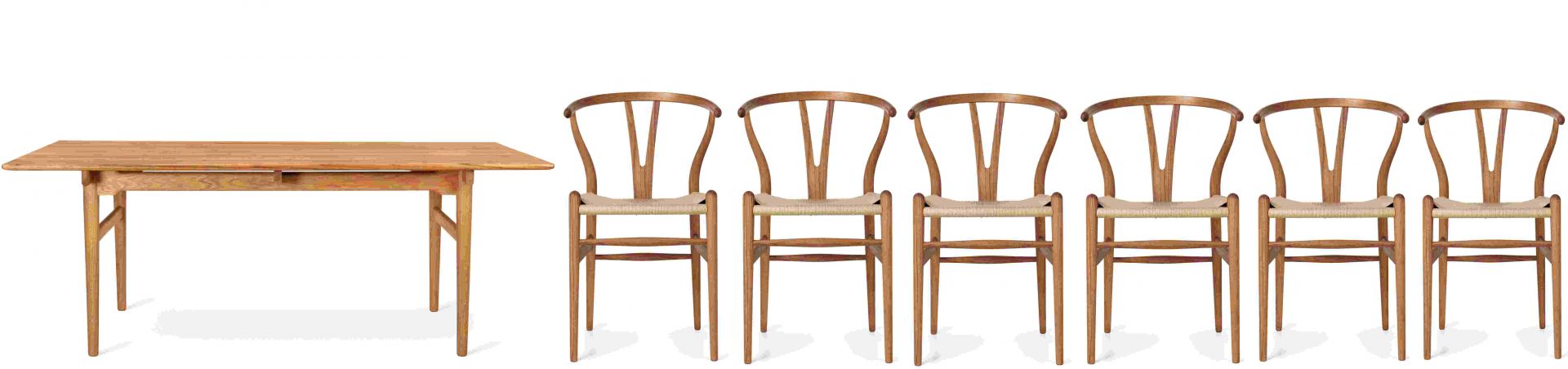 Dining Set 2 CH327 W 248 cm + 6x CH24 Chair Teak Carl Hansen & Søn 