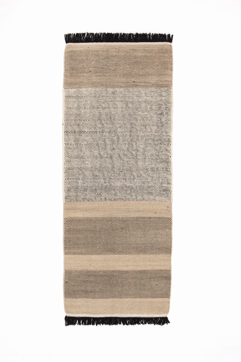 Tres Stripes Rug black 80x240cm Nanimarquina