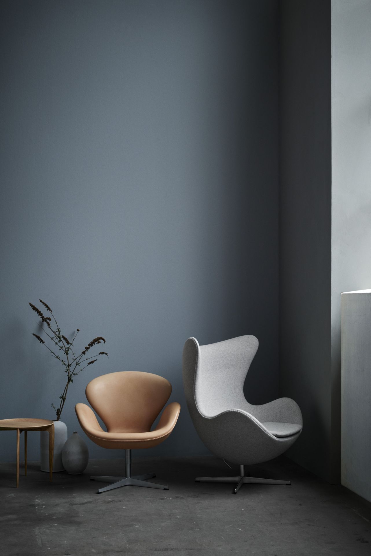 Egg Chair with Stool Re-wool Textile Fabric Fritz Hansen 