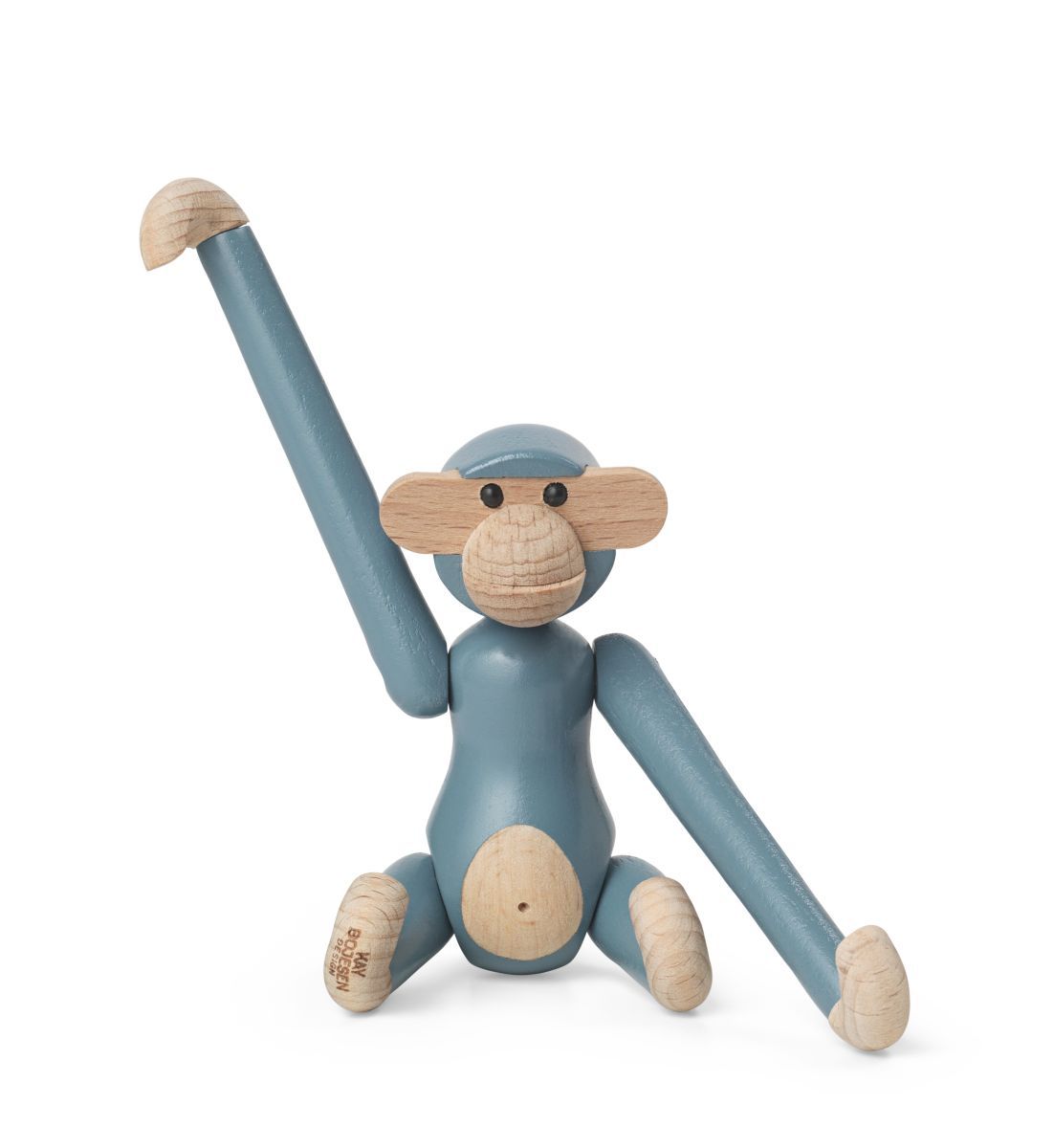 Monkey mini wooden figure Colored Kay Bojesen Vintage blue