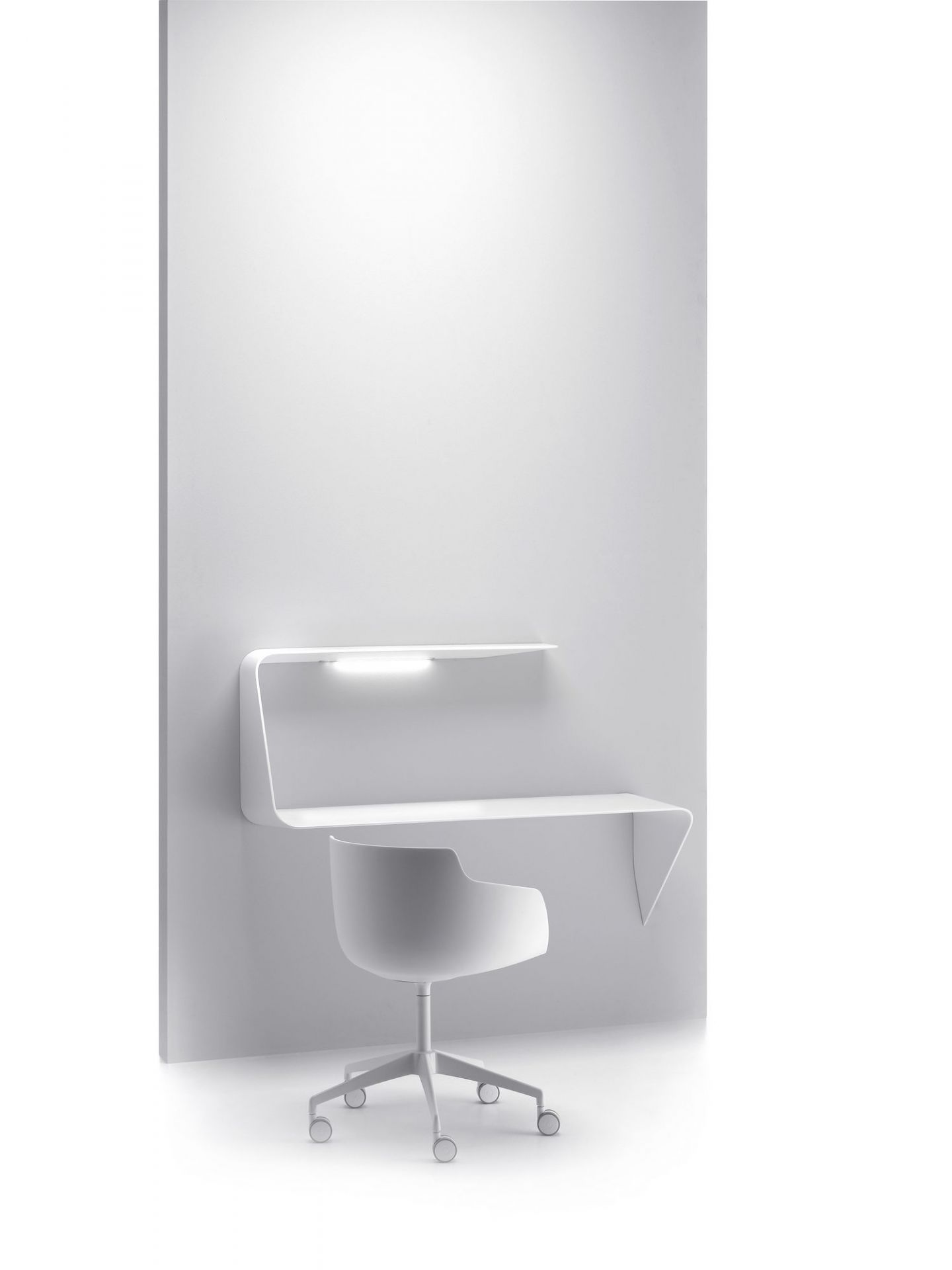 Mamba rack / wall bureau with LED MDF Italia