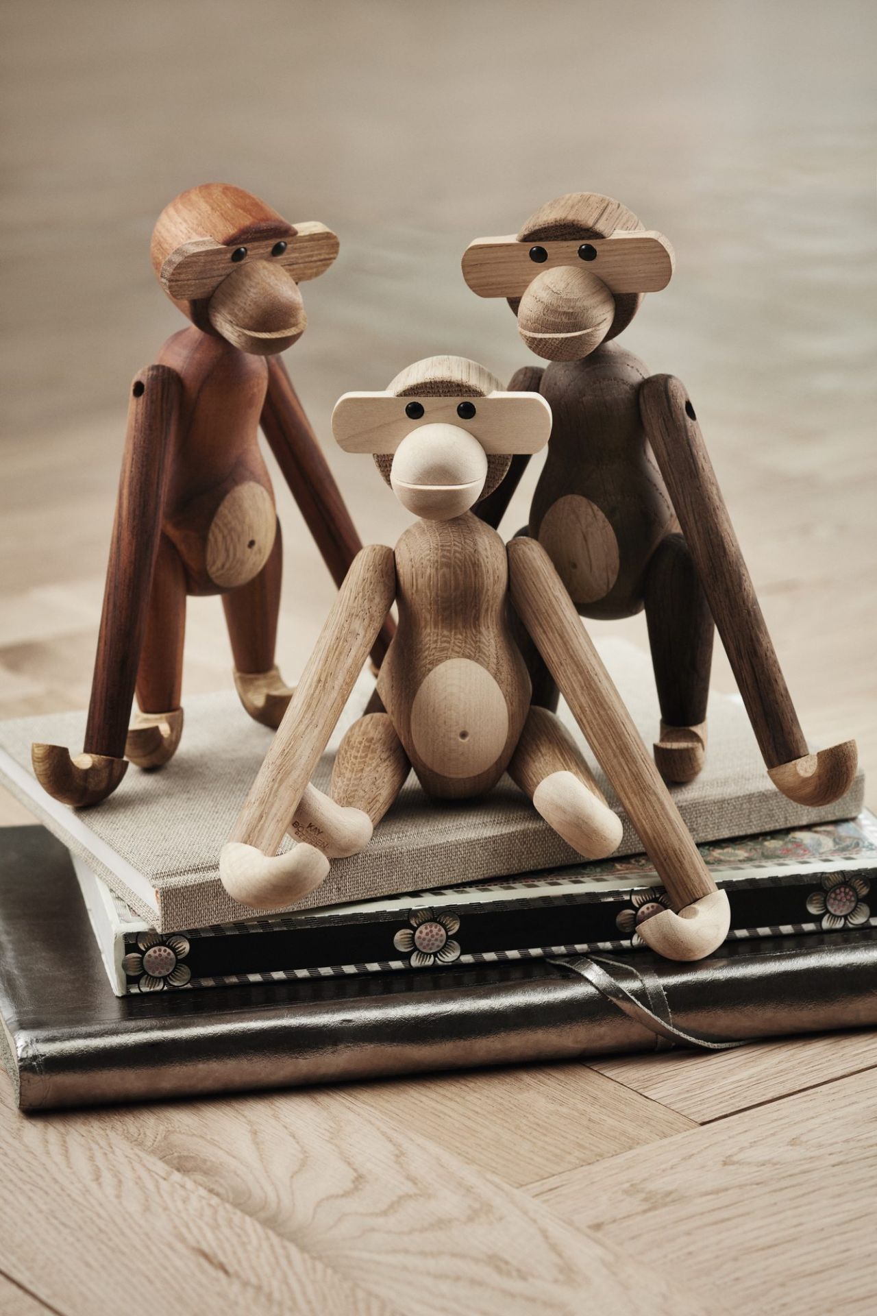 Monkey small wooden figure smoked oak Kay Bojesen