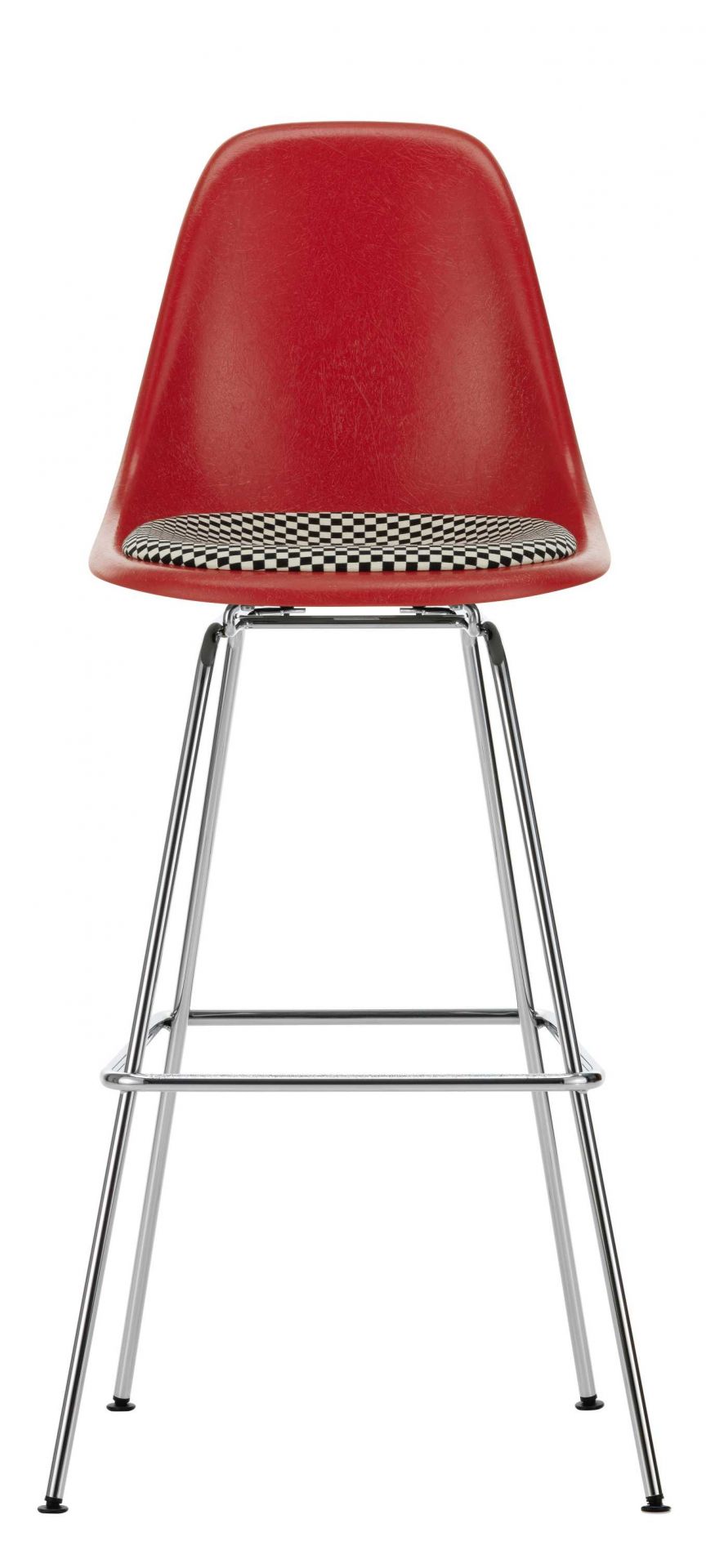 Eames Fibreglass Bar Stool High Bar stool with seat cushion Vitra 