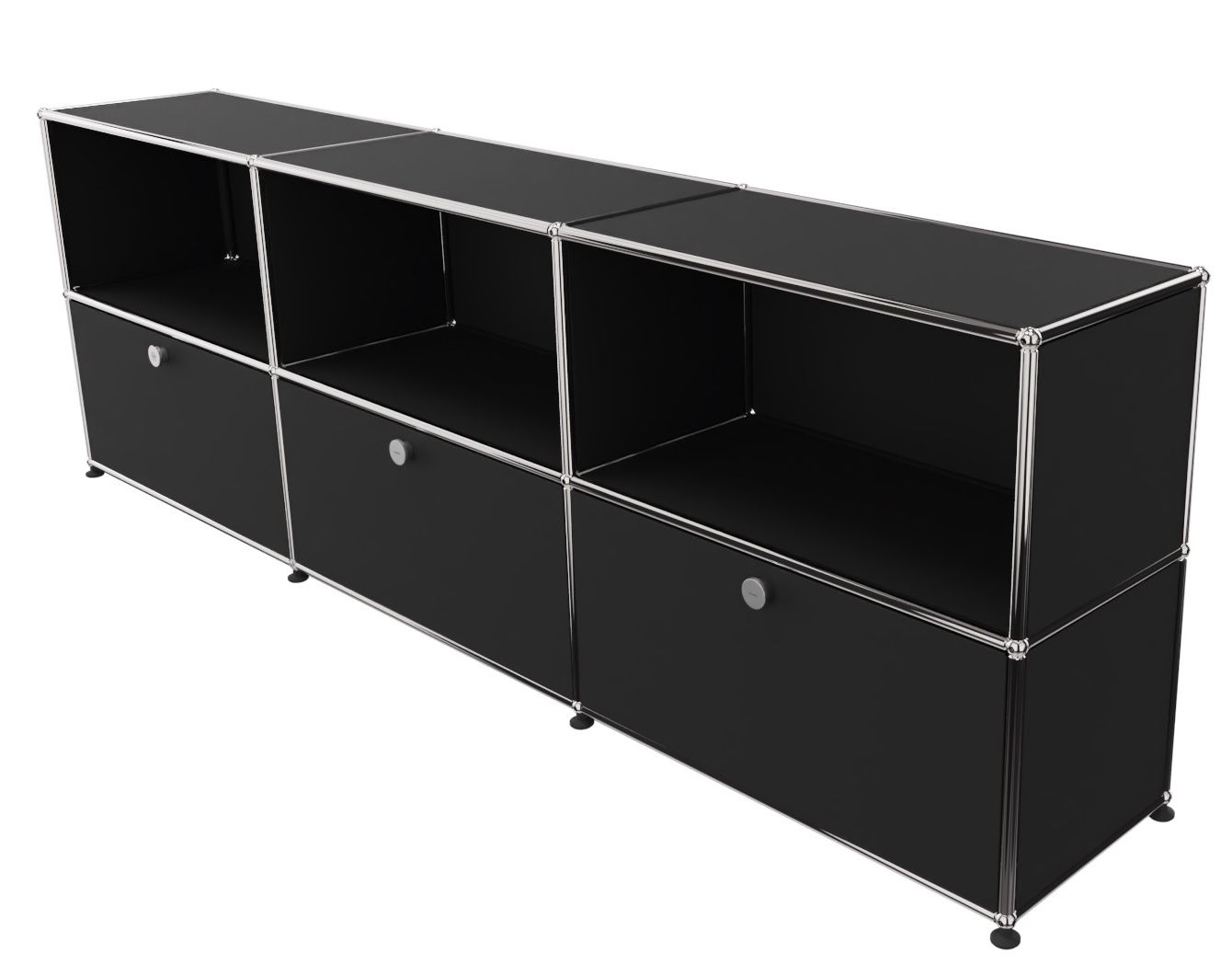 USM Haller Sideboard 3 Open / 3 Flaps Graphite black - FAST DELIVERY    