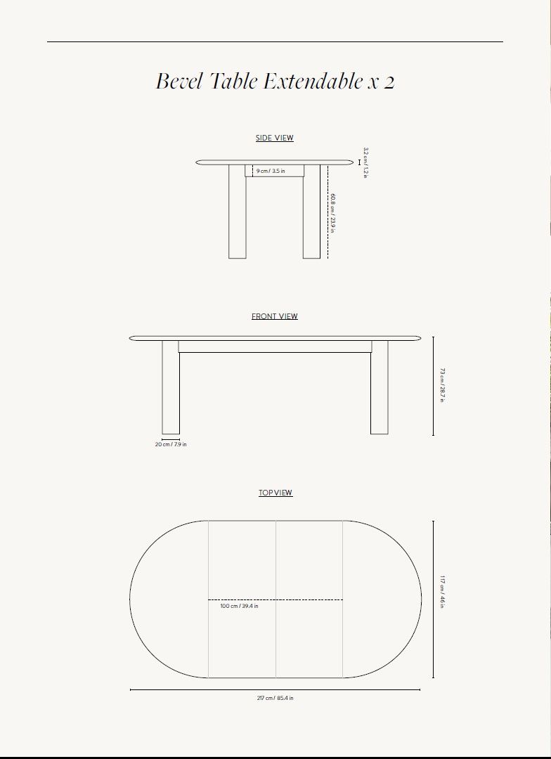 Bevel Table - Extendable X 2 dining table oiled oak white Ferm Living