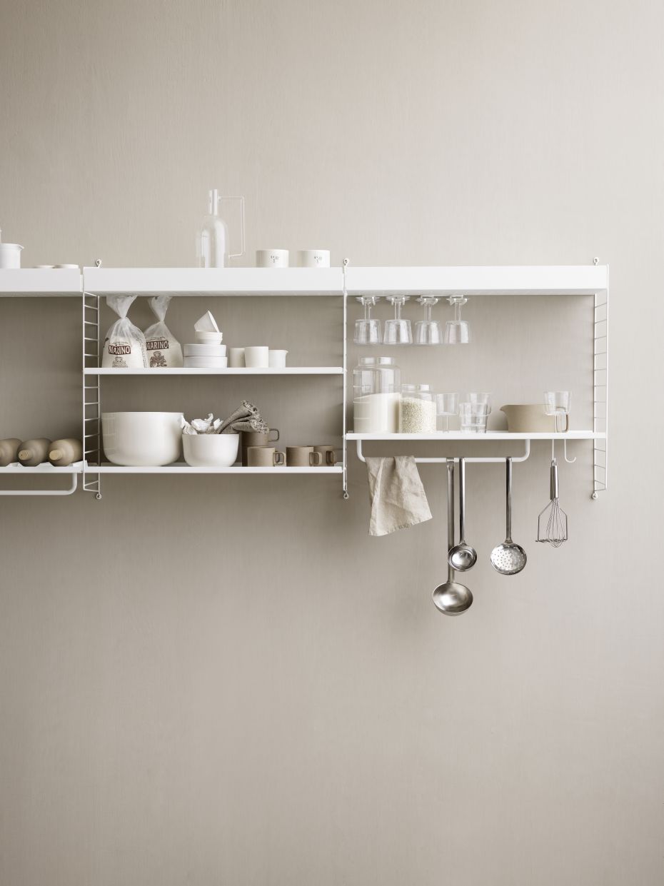 Single Part Rods for Metal Shelf W 58 cm String Furniture 