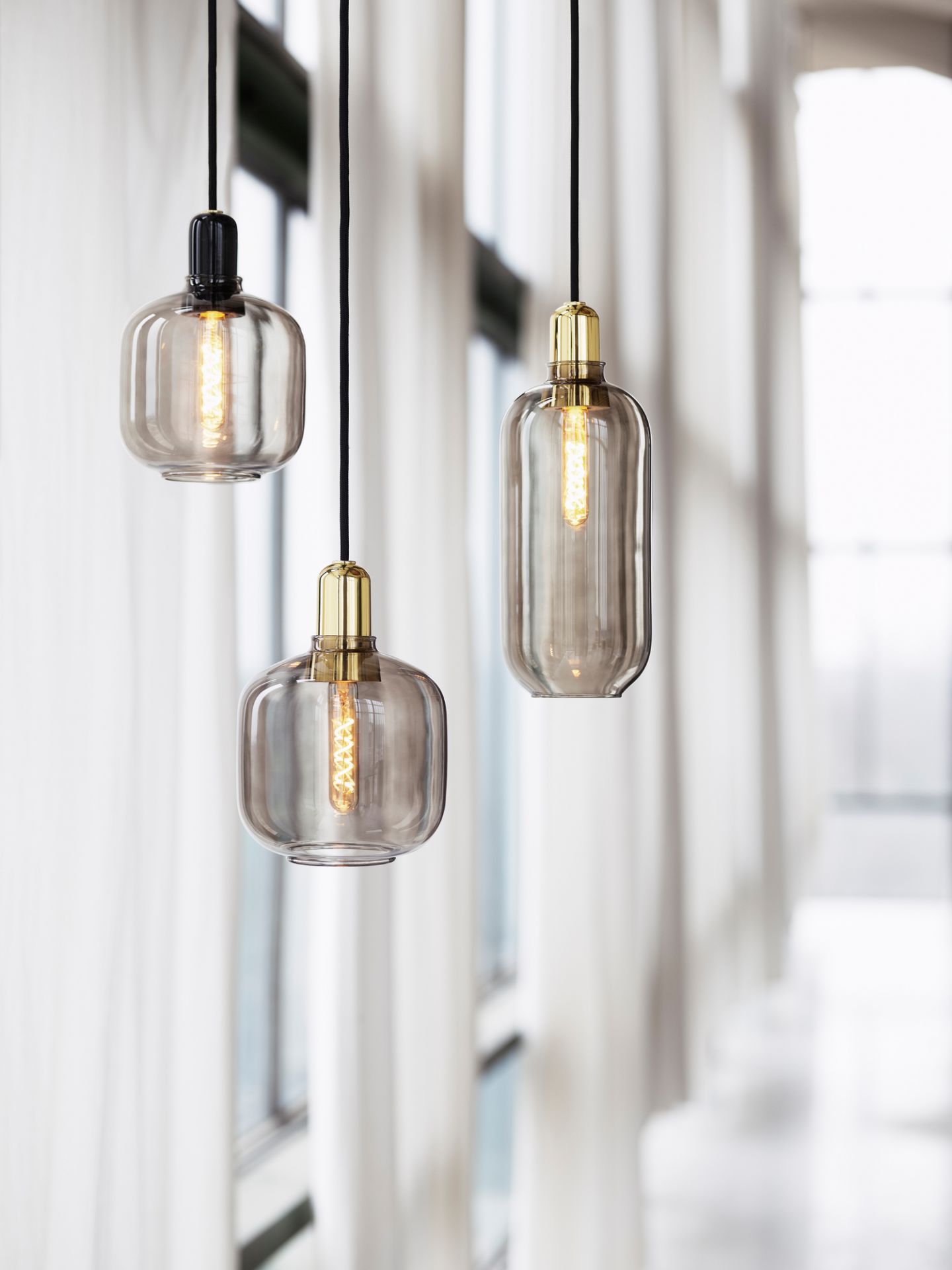 Amp Lamp pendant lamp Ø 11.2 x H 26 cm / GOLD-GREEN Normann Copenhagen SINGLE PIECES