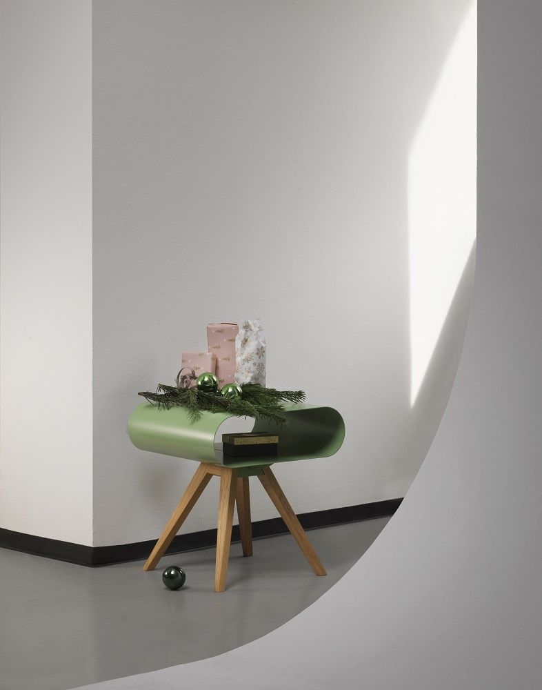 LO 12 Side table with shelf / Bedside table Müller Möbelfabrikation