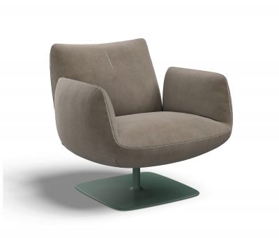 Jalis Club armchair / Swivel armchair with disc base Cor