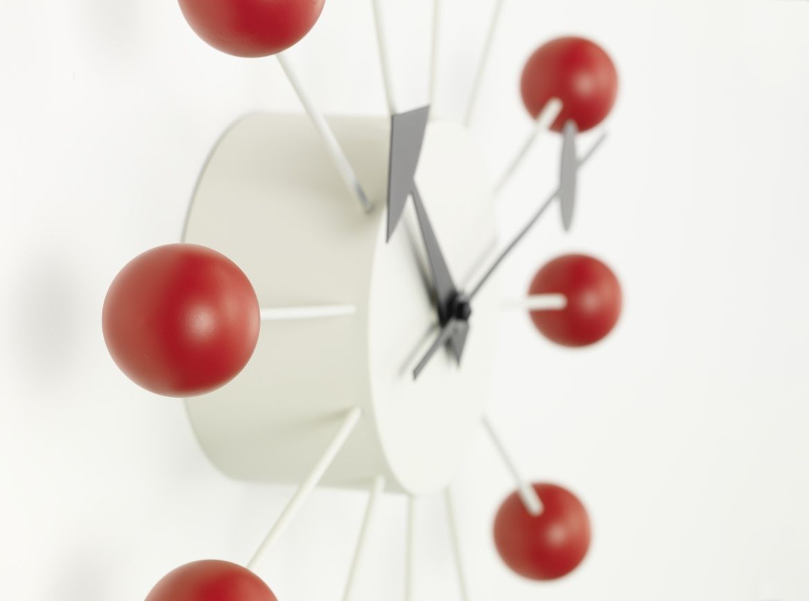 Ball Clock Wall Clock - red Vitra