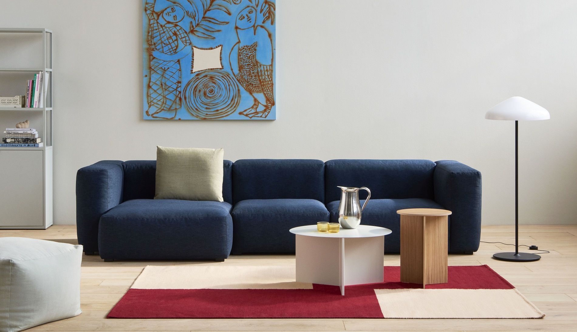 Slit Table Wood Round High side table / coffee table Hay 