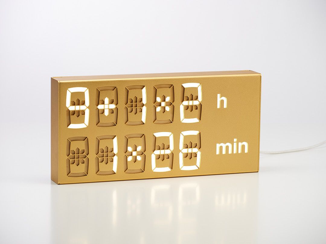 Digital clock LED Digital Clock / Table Clock / Wall Clock GOLD Albert Clock 