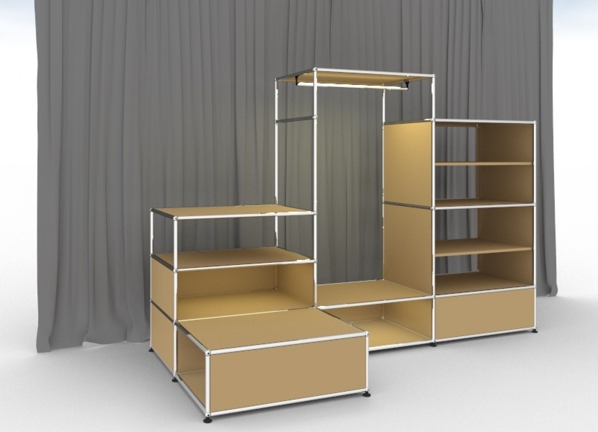 E Wardrobe illuminated beige USM Haller