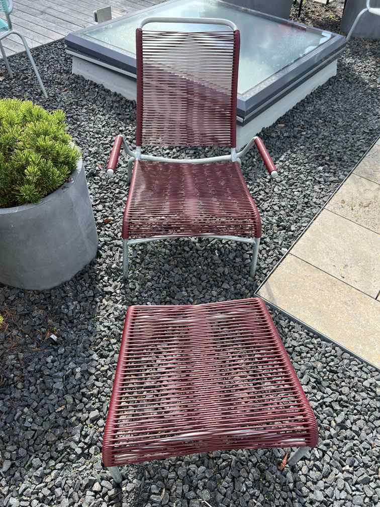 Altofer lounge chair + stool combination Outdoor Embru EXHIBITION PIECES