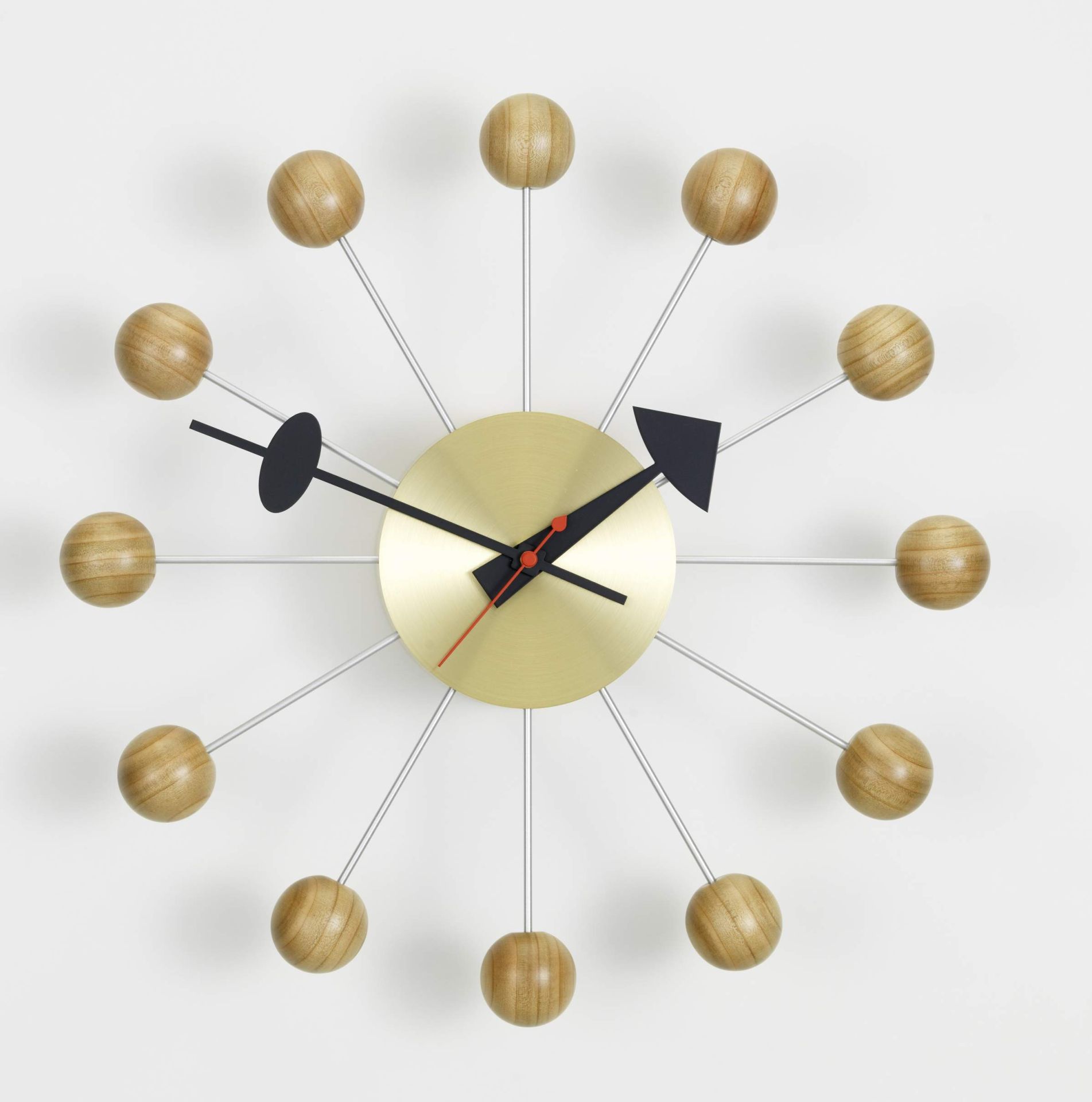Ball Clock cherry wood Vitra