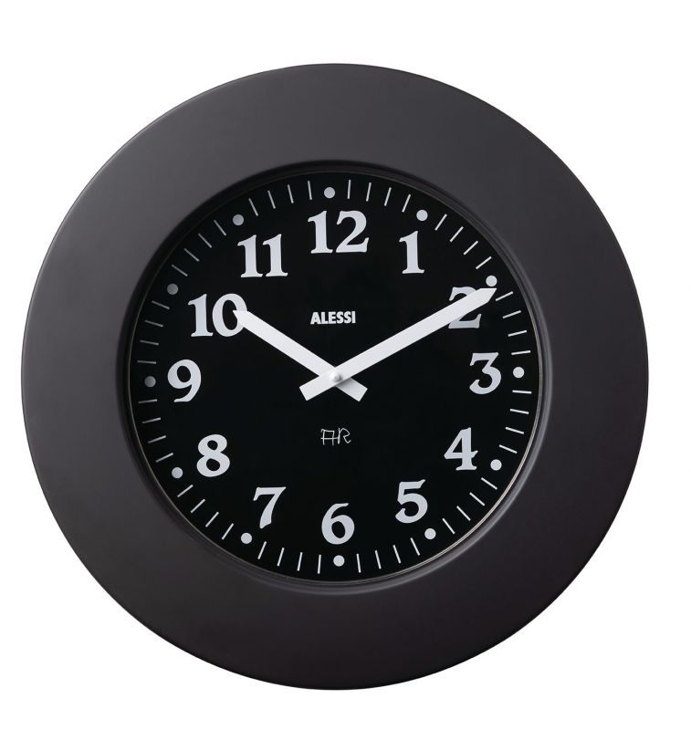 Momento Wall Clock 11 B Black Alessi 
