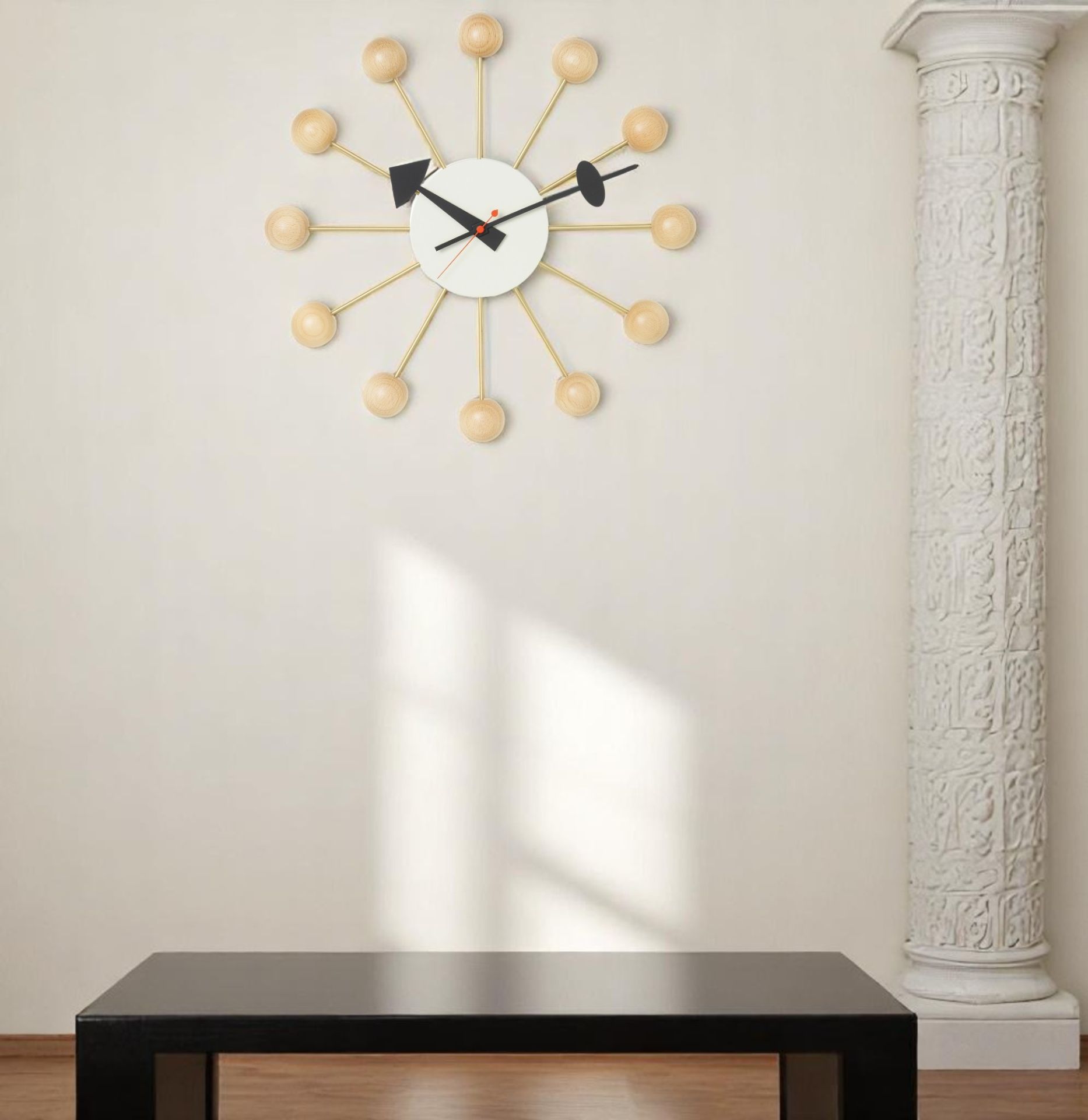 Ball Clock Wall Clock natural Vitra