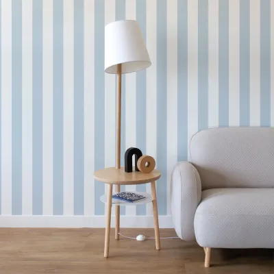 Josette side table / floor lamp Ash matt and white Hartô SINGLE PIECES