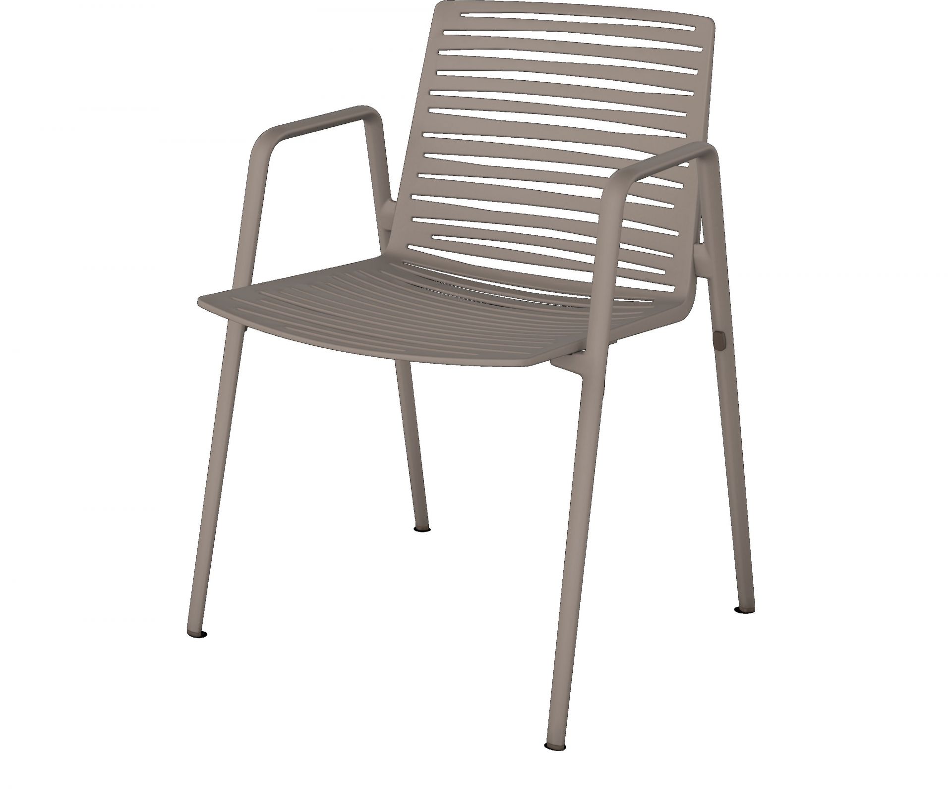 Zebra chair with armrests Fast Zebra Stuhl mit Armlehnen von Fast, moderner Gartenstuhl aus Aluminium in Taupe.