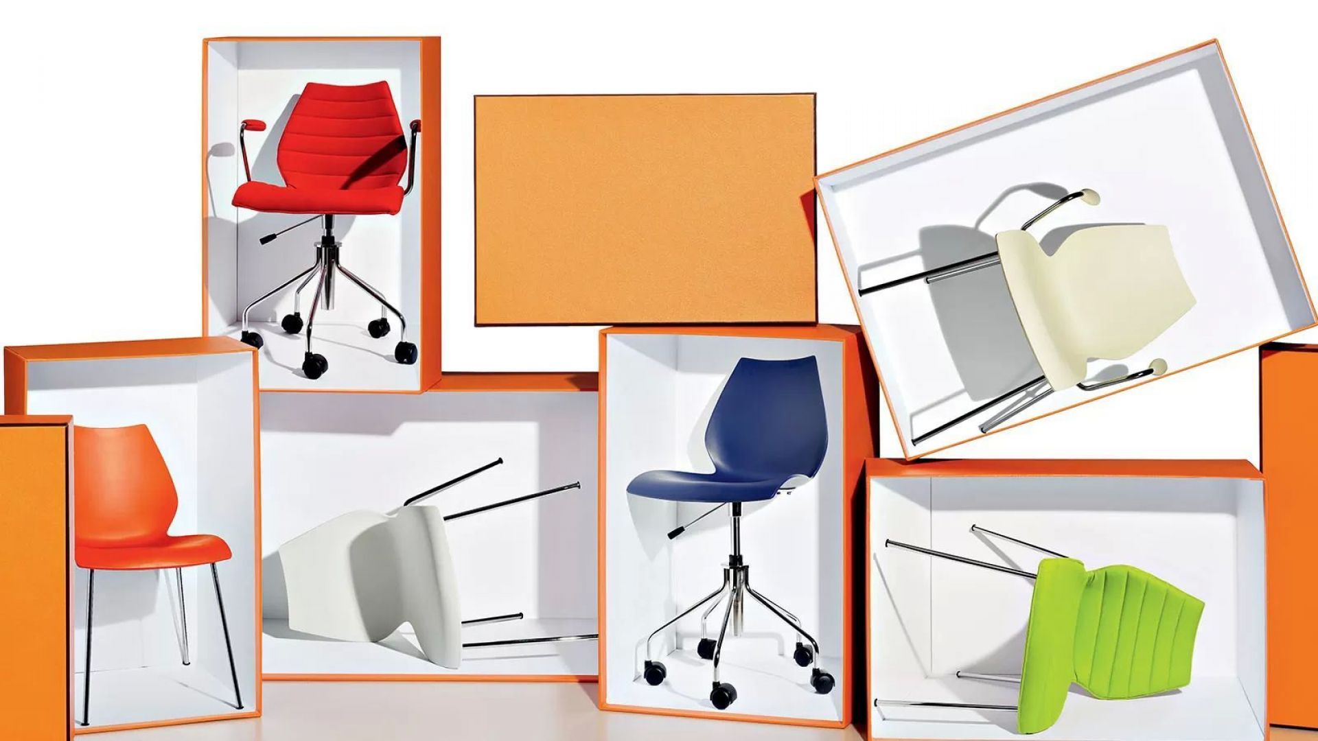 Maui Chair with Armrest Kartell zinc white