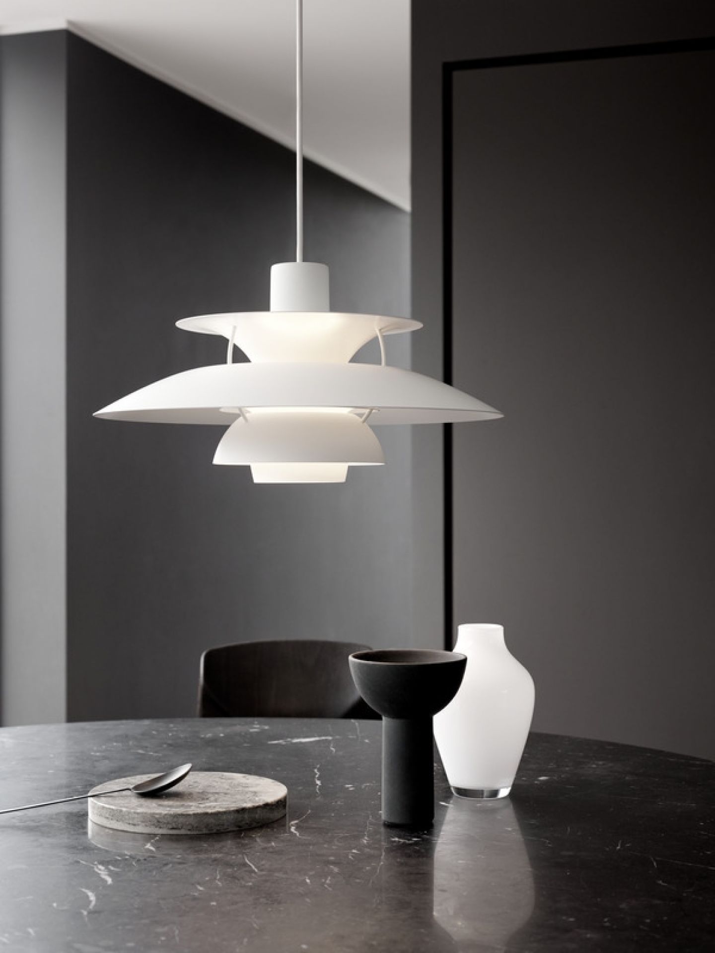 PH 5 Monochrome Pendant light Louis Poulsen Pale Blush