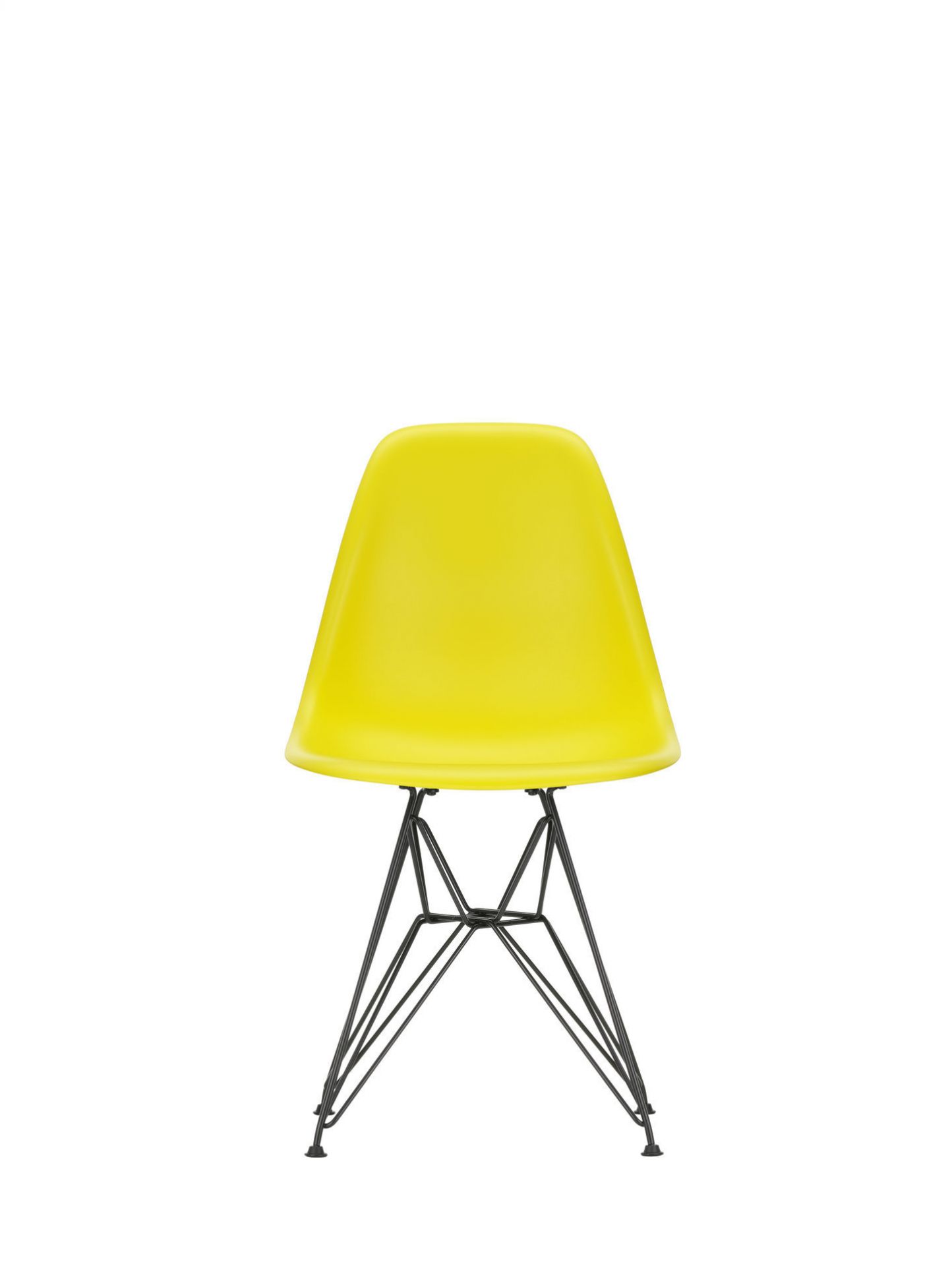 Eames Plastic Side Chair DSR Chair Vitra Black-Mustard
