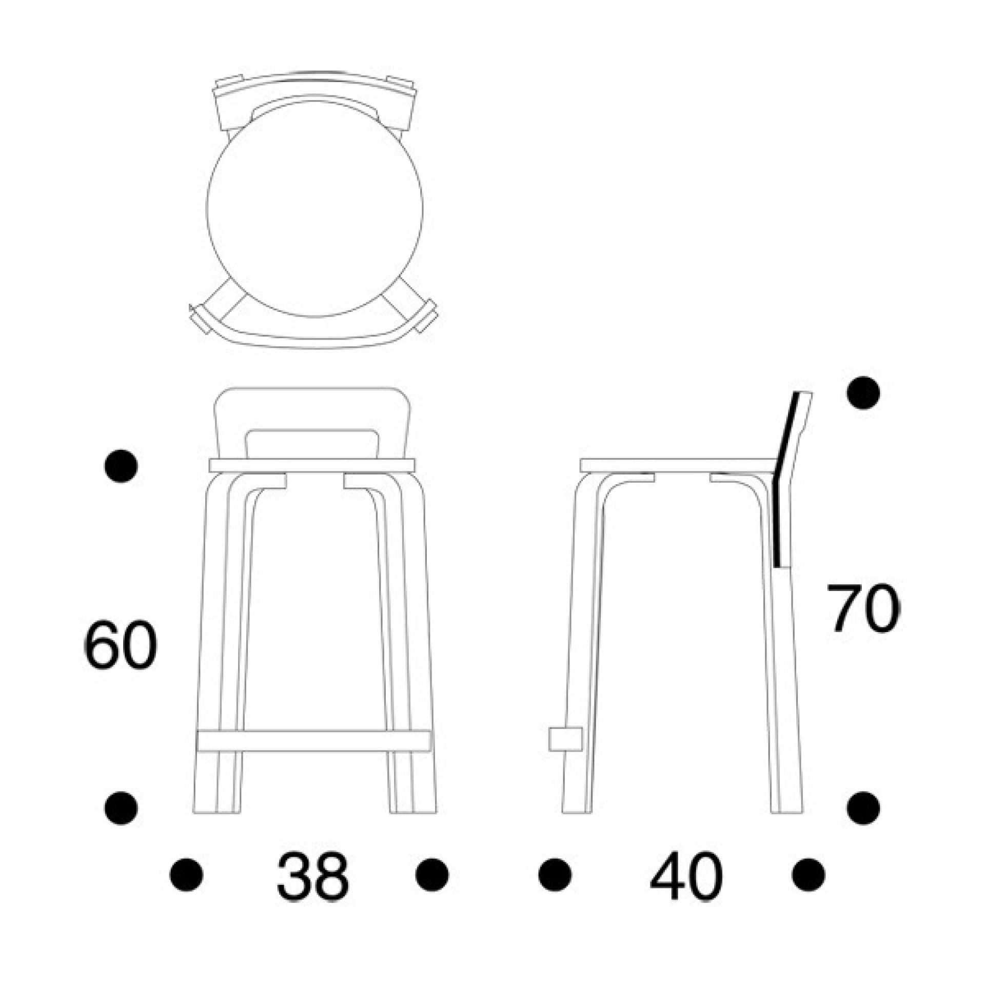 K65 kitchen chair / bar stool Artek