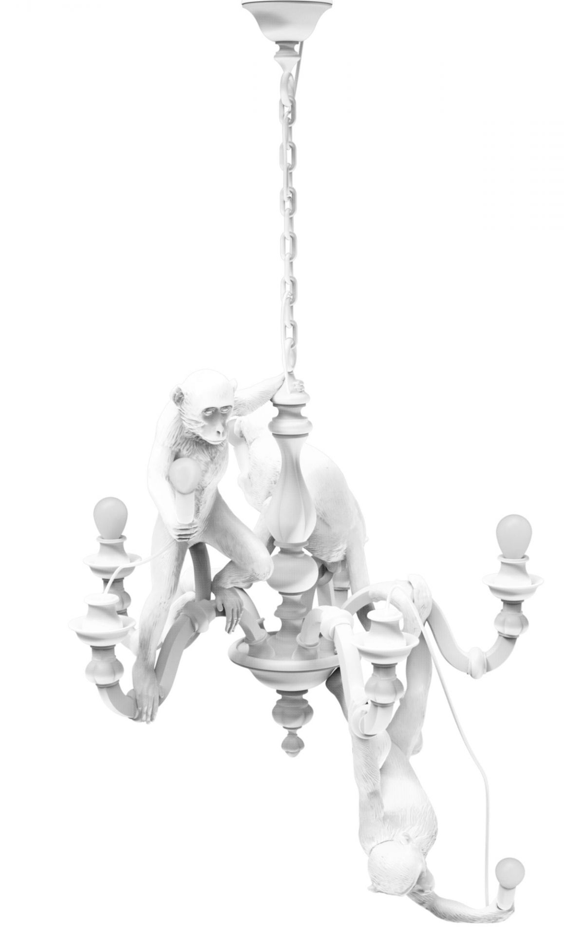 Monkey Chandelier Pendant light Seletti White