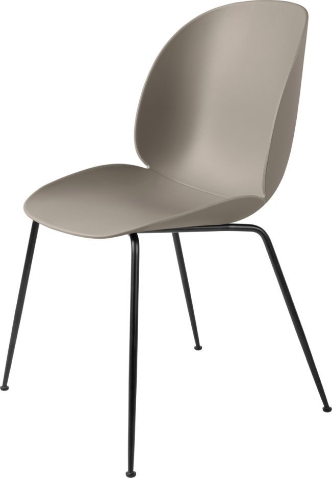 Beetle Chair Dining Chair Unupholstered New Beige Conic Base Black Gubi