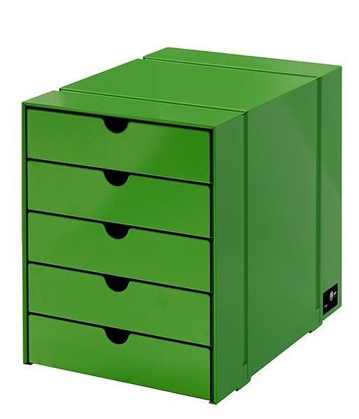 USM Haller Inos box set C4 with 5 closed trays Home Office Green