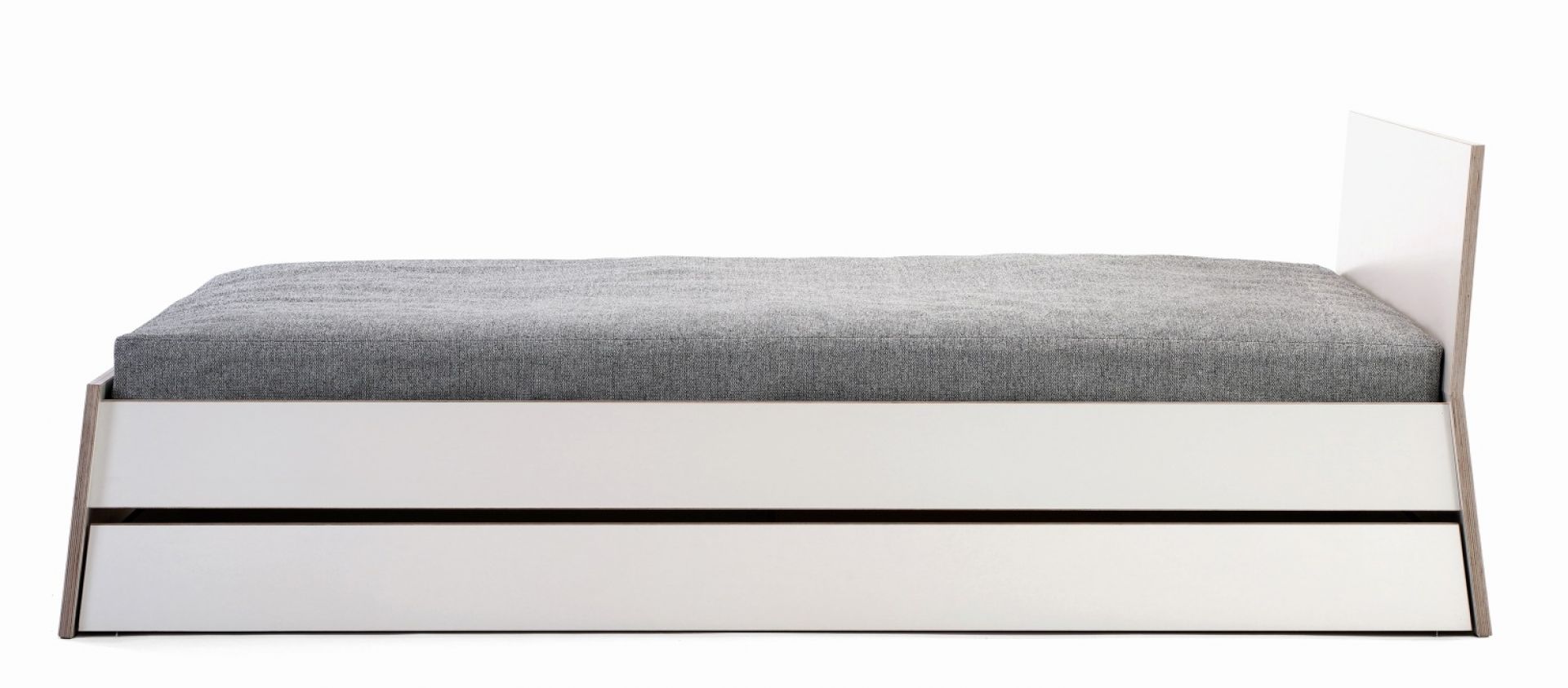 Stockholm bed birch multiplex with high headboard 180 white Richard Lampert 