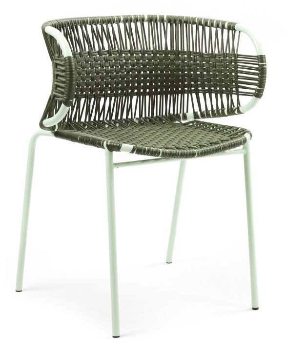 Cielo Stacking Armchair Stackable Armchair Outdoor ames Olive green - Pastel green
