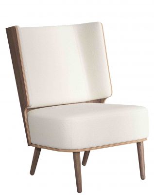 Serena Lounge Chair Armchair dark stained oak novoform Nubbio white