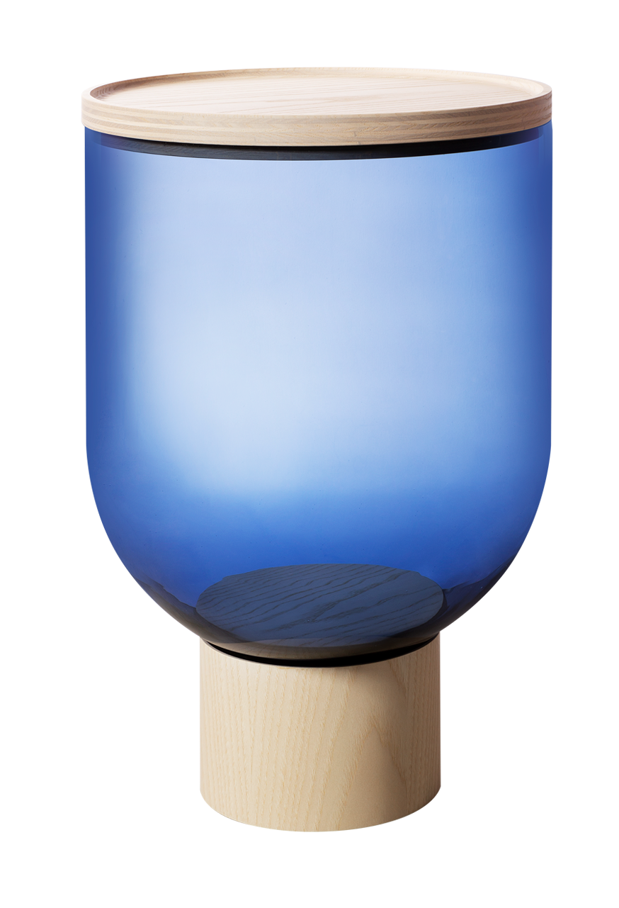 Mastea TS 140 Side Table Natural Ash / Smoke Blue Miniforms