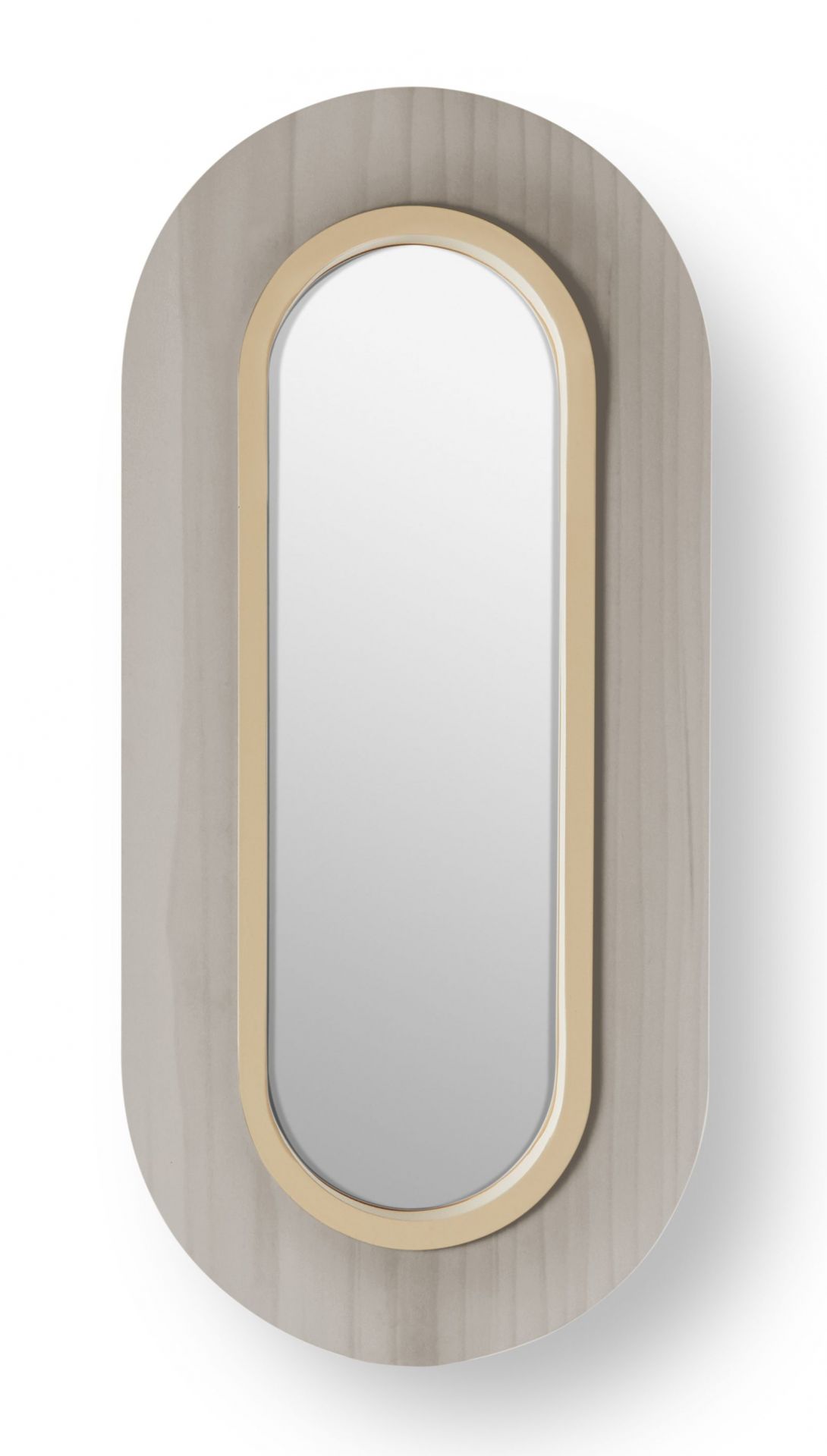 Lens LED wall lamp oval metal ring in ivory white Grey LZF Lamps