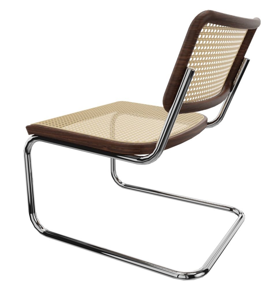 S 32 VL Lounge Chair Armchair WALKING TREE WITH NATURAL WOOD VARNISH / NATURAL TUBULAR FLEECE Thonet SINGLE PIECES