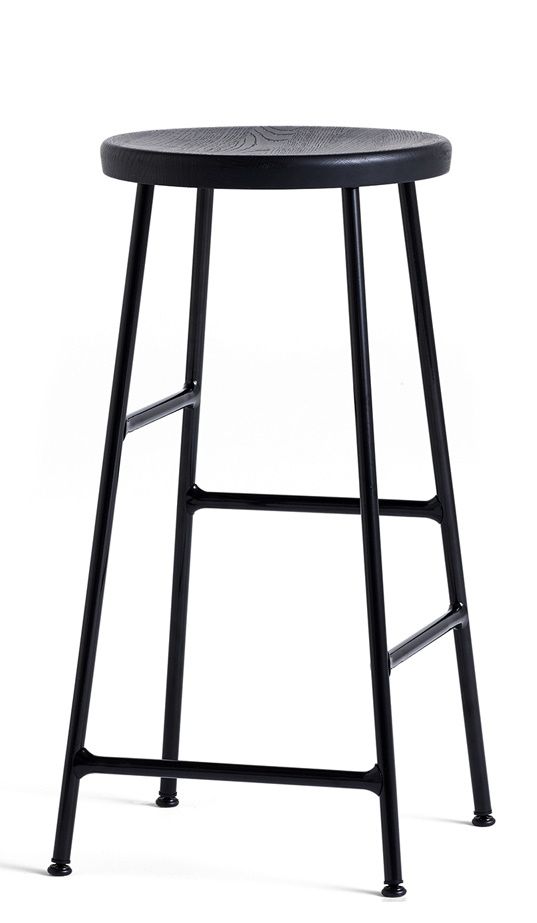 Cornet Bar Stool Low Bar Stool H 65 cm Hay  Steel Soft black powder coated / Soft black stained oak
