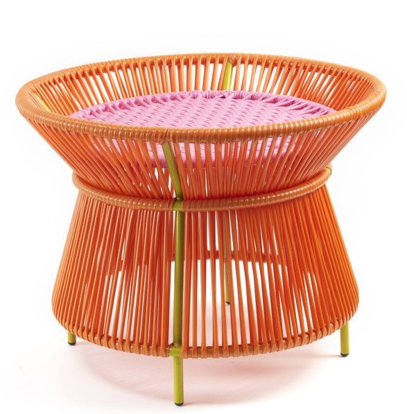 Caribe Basket Table Outdoor ames Orange / Bubblegum Pink / Curry Yellow