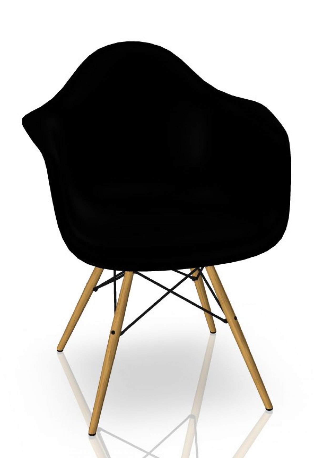 Eames Plastic Arm Chair DAW Chair Vitra Maple yellowish - Deep black