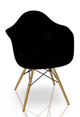 Eames Plastic Arm Chair DAW Chair Vitra Maple yellowish - Deep black