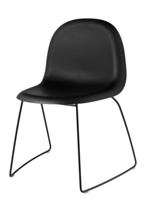 3D plastic dining chair - Sledge Base stackable Gubi