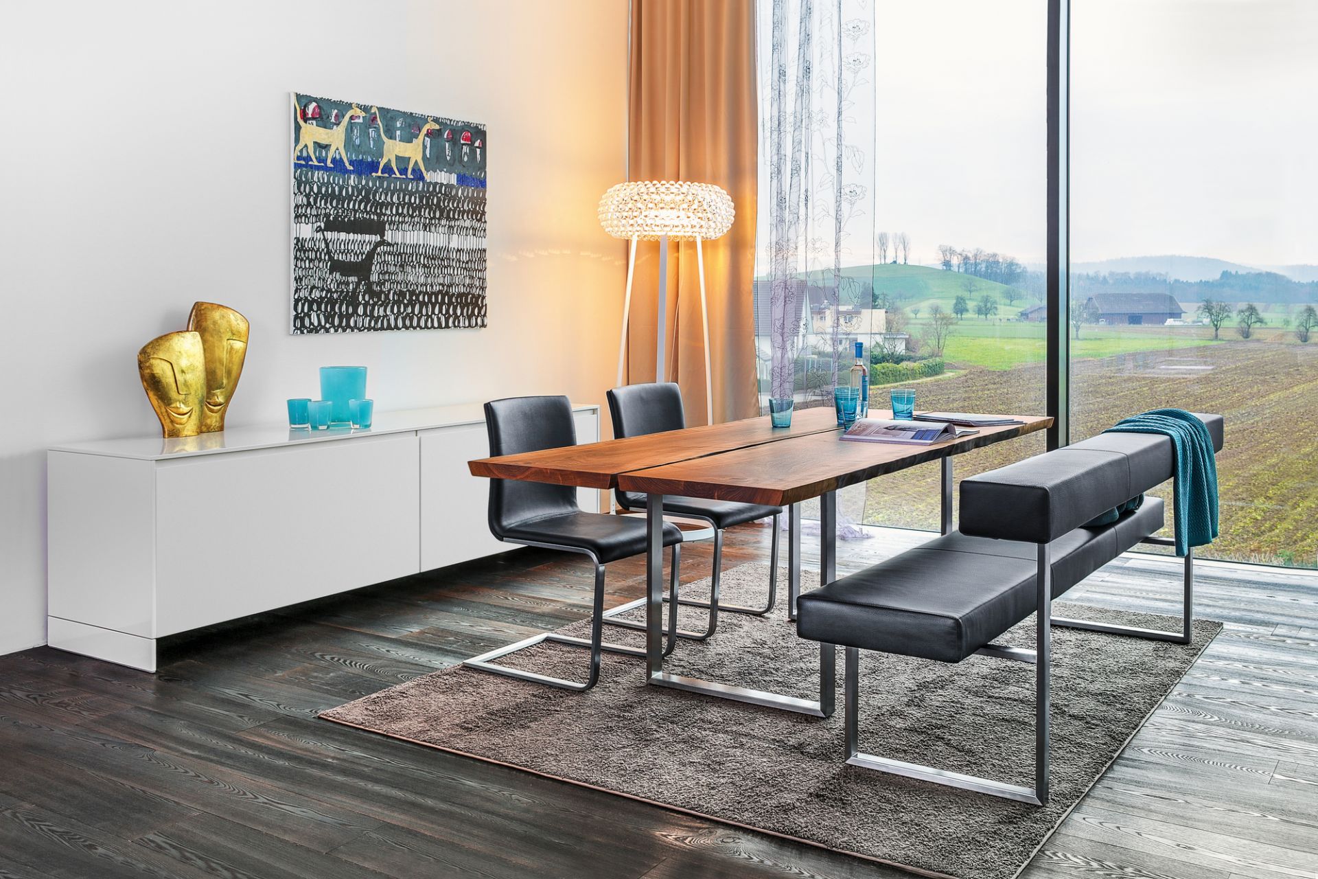 Permesso bench with backrest Girsberger