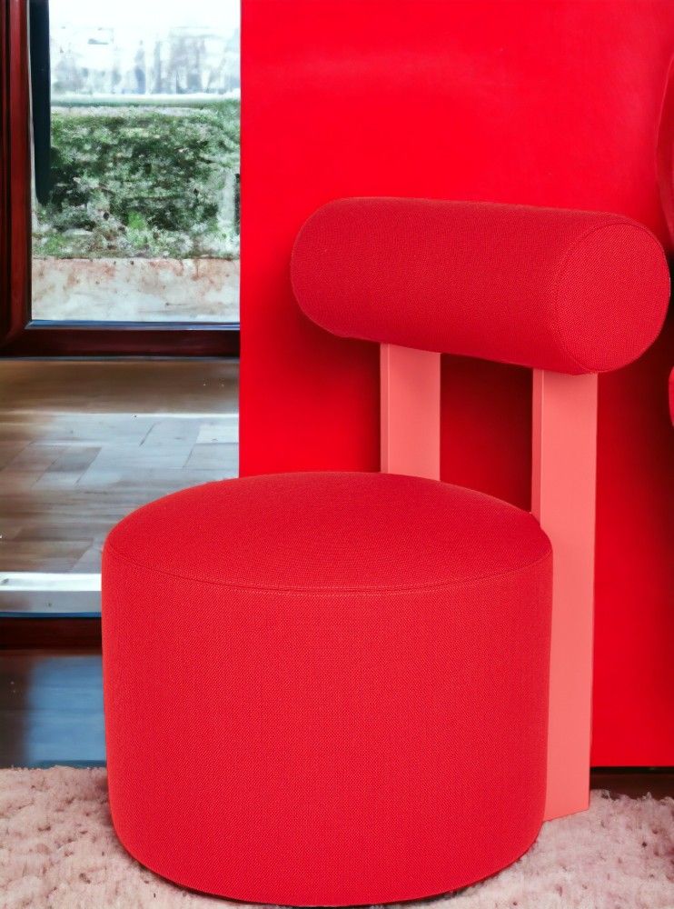 Faye stool upholstered with backrest Schönbuch