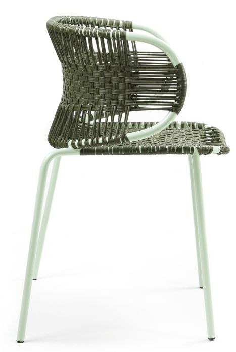Cielo Stacking Armchair Stackable Armchair Outdoor ames Olive green - Pastel green